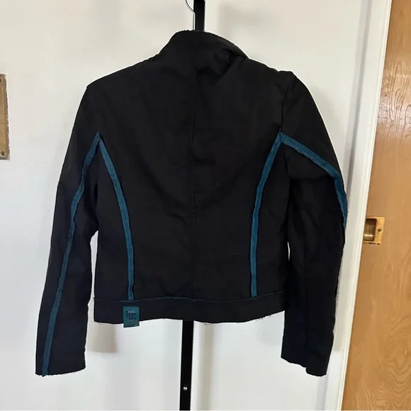 Diesel Women's Black Bomber Jacket with Teal Lining small - Picture 3 of 11